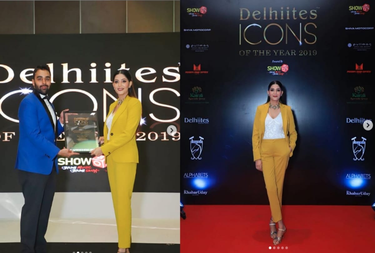 Sapna Choudhary looks gorgeous in this yellow pantsuit
