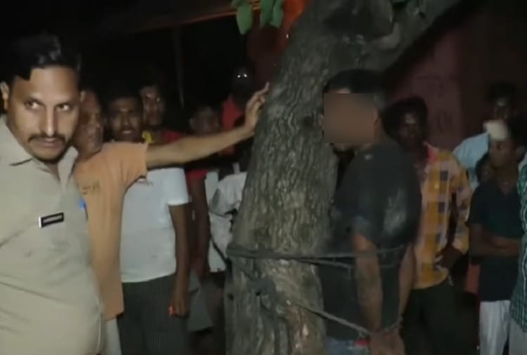 Villagers Beaten A Man in Bilaspur Of Haryana