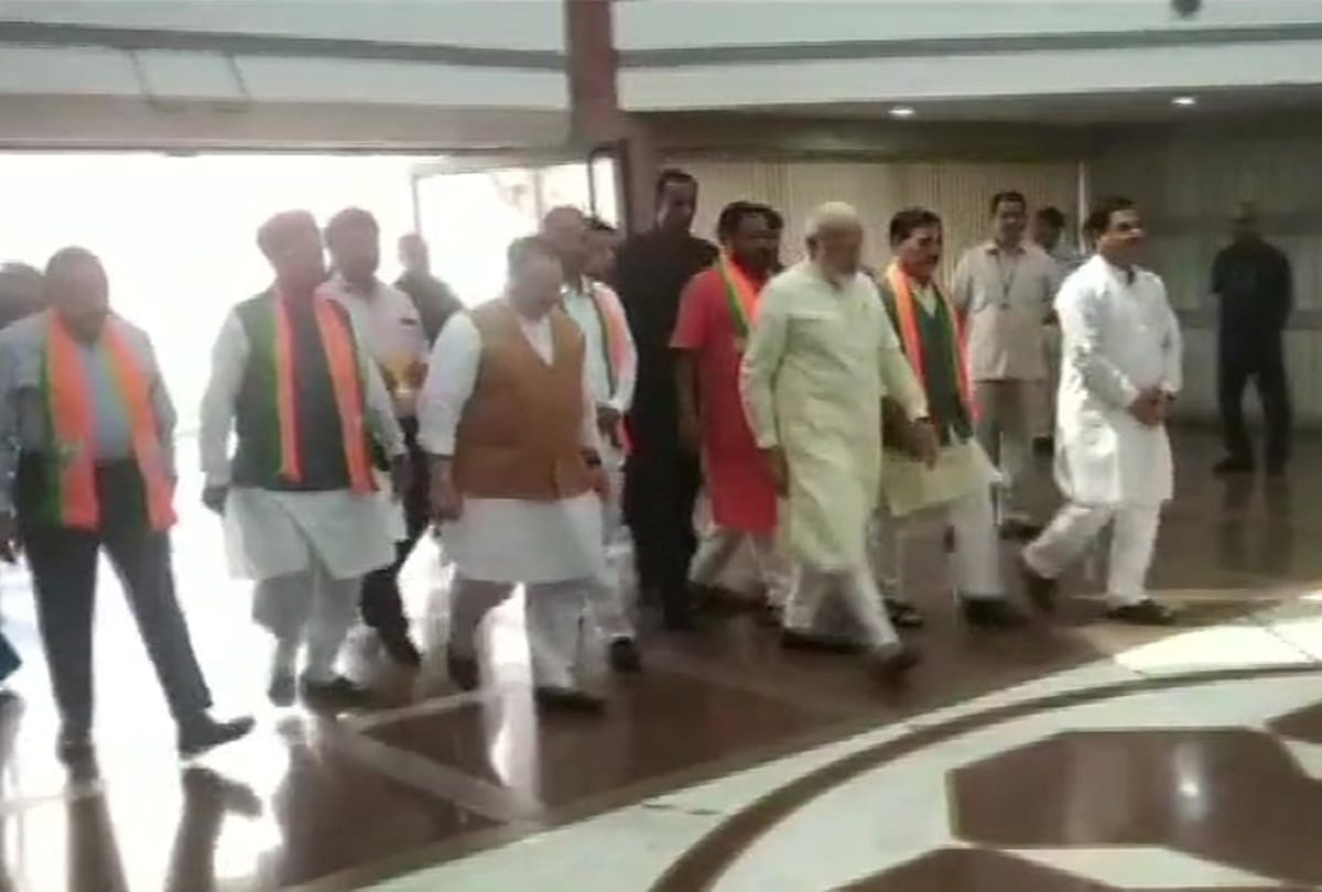 BJP Abhyas Varga at Parliament Library, PM Narendra Modi arrives