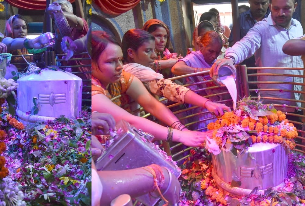 people celebrate savan in lucknow.