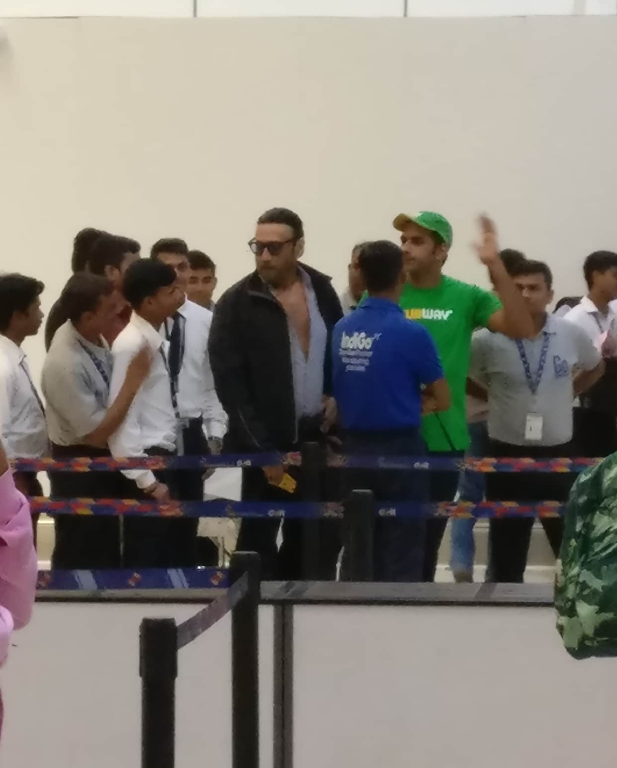 Jackie Shroff spotted at Delhi Airport during Security check