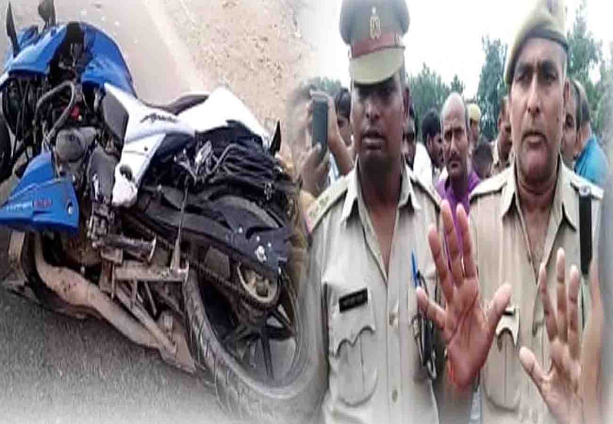 road accident in fatehpur, two died and one injured