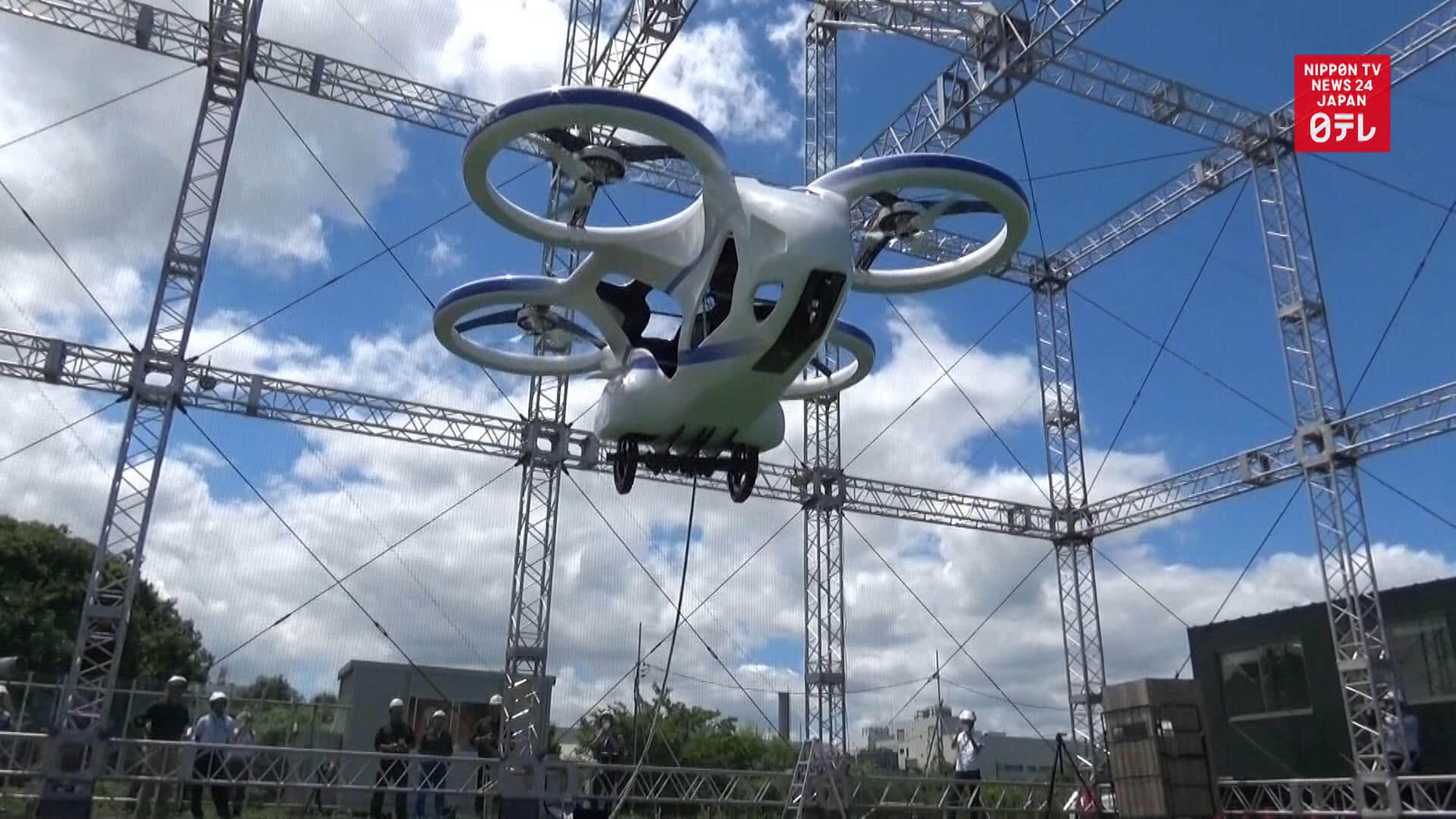 Japanese electronics maker NEC Corp on monday tested the unmanned flying car