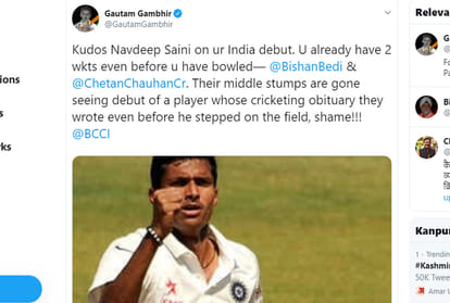 twitter war between gautam gambhir and chetan chauhan