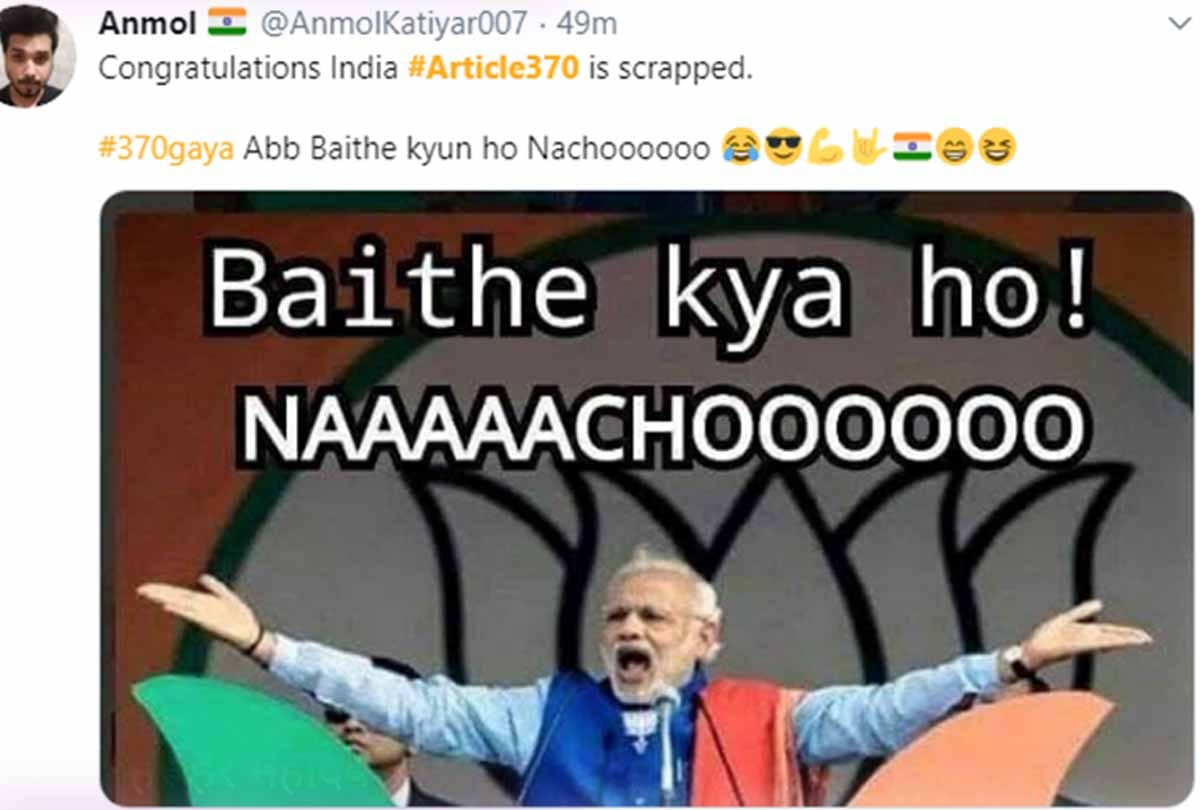 social media reaction on jammu and kashmir, article 370 and 35A scrapped in jammu kashmir