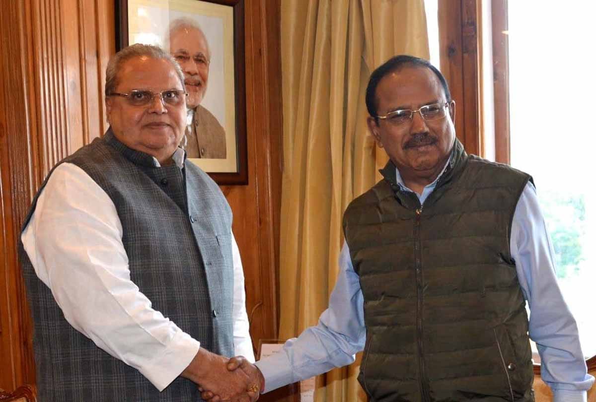 Ajit Doval met Jammu and Kashmir Governor Satya Pal Malik in Srinagar today