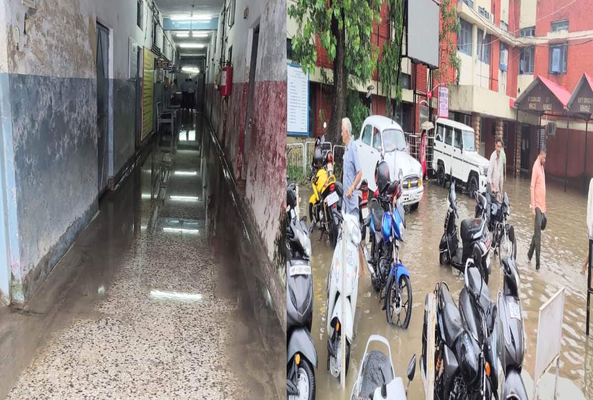 water logging in mini secretariat una after heavy rainfall