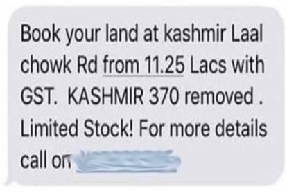 land for sale in kashmir after 370 scrapped viral messege
