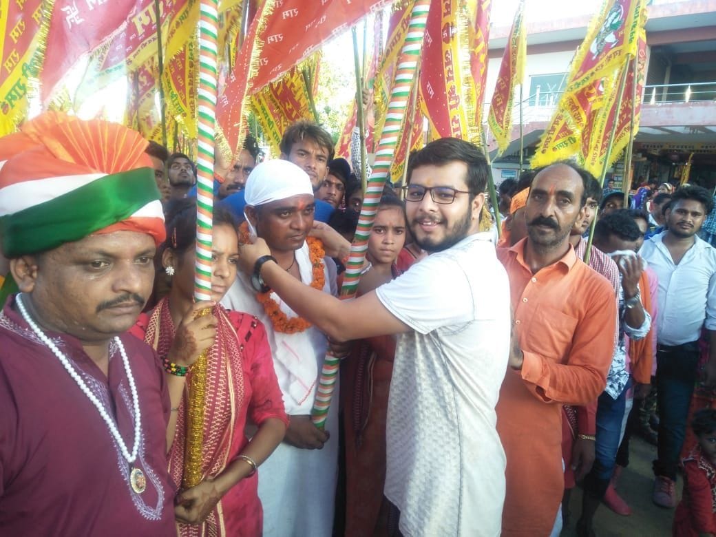 Welcome to the flag march in Hanuman Dham