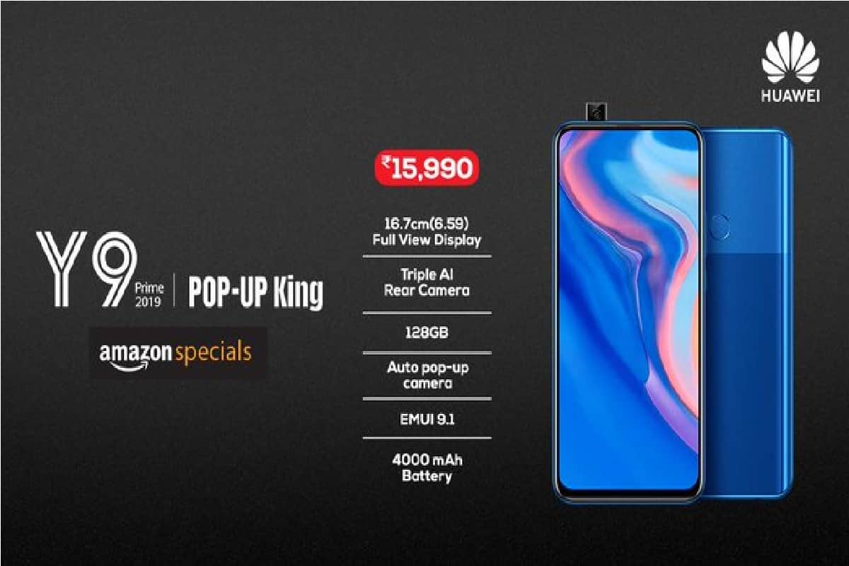Huawei Y9 Prime 2019 sale today in India via amazon know price offers and specifications