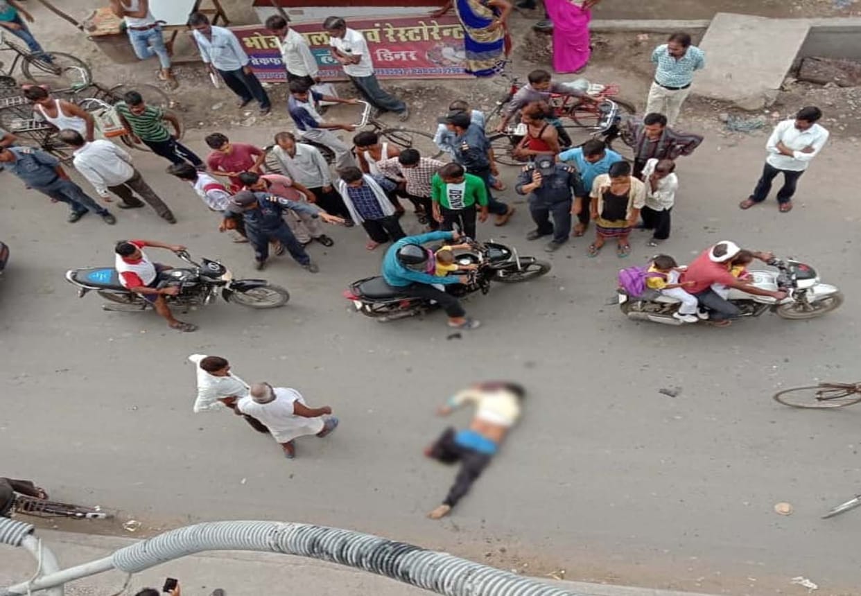 bike rider died due to fell down from overbridge in kanpur dehat