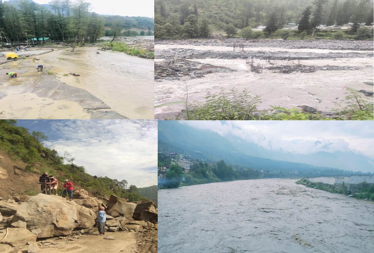 pics of cloudburst and flash flood in manali himachal