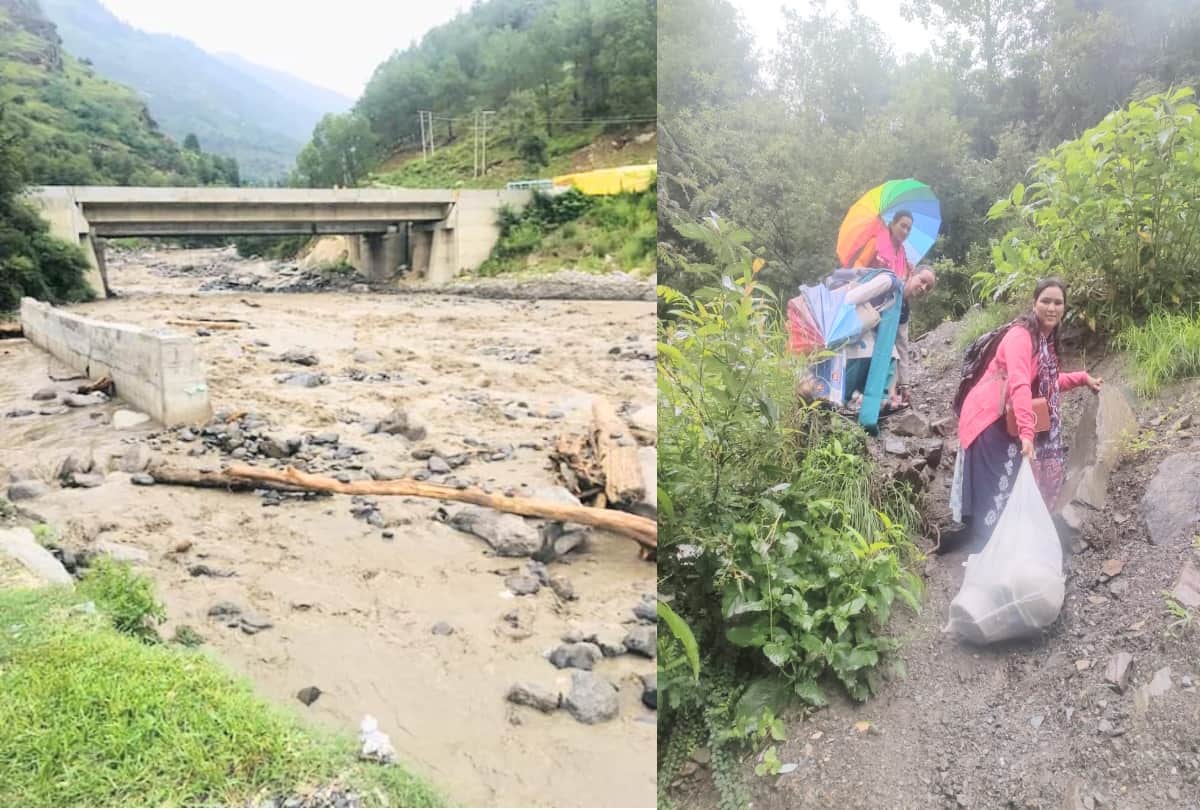pics of cloudburst and flash flood in manali himachal
