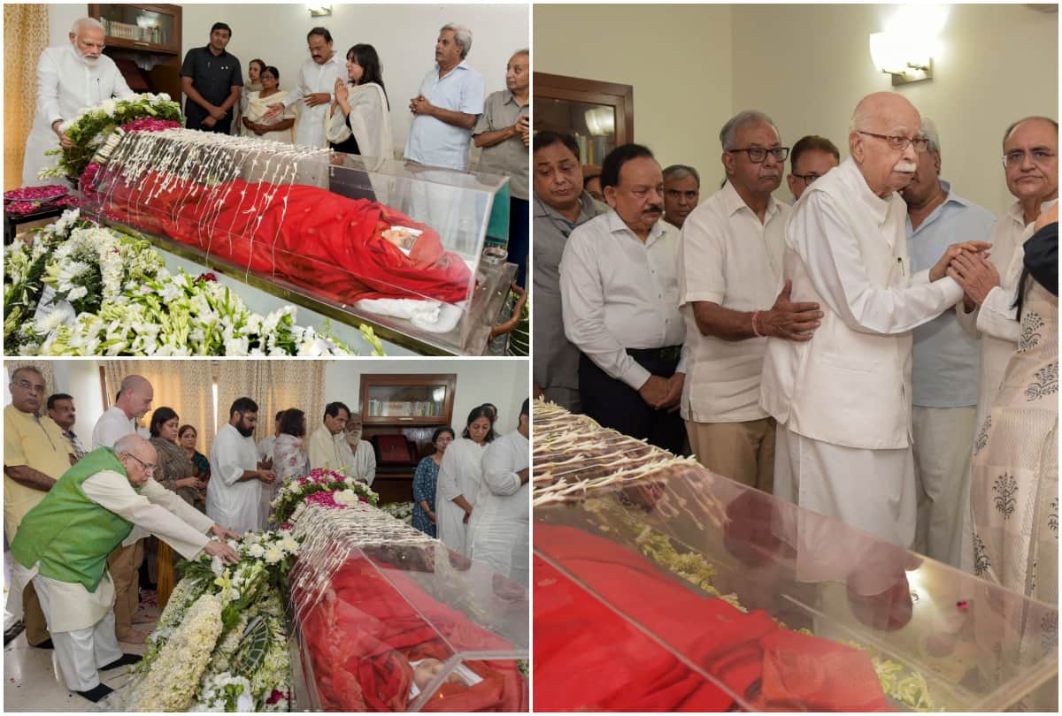 Sushma Swaraj cremation last rites lodhi road BJP office