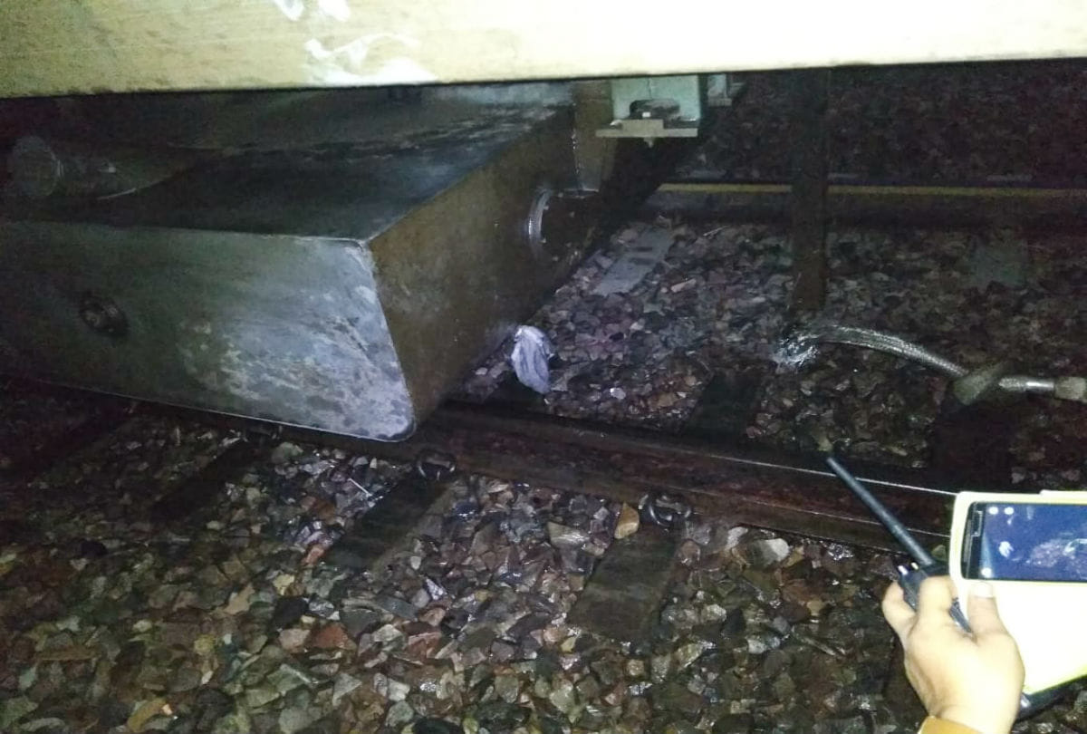 rajdhani express's diesel tank burst due to hitting bull in firozabad