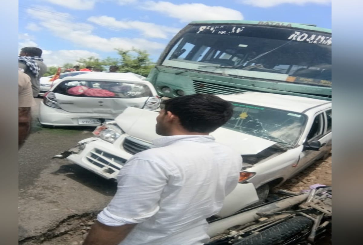 six injured and five vehicle damage in punjab roadways bus accident in una himachal