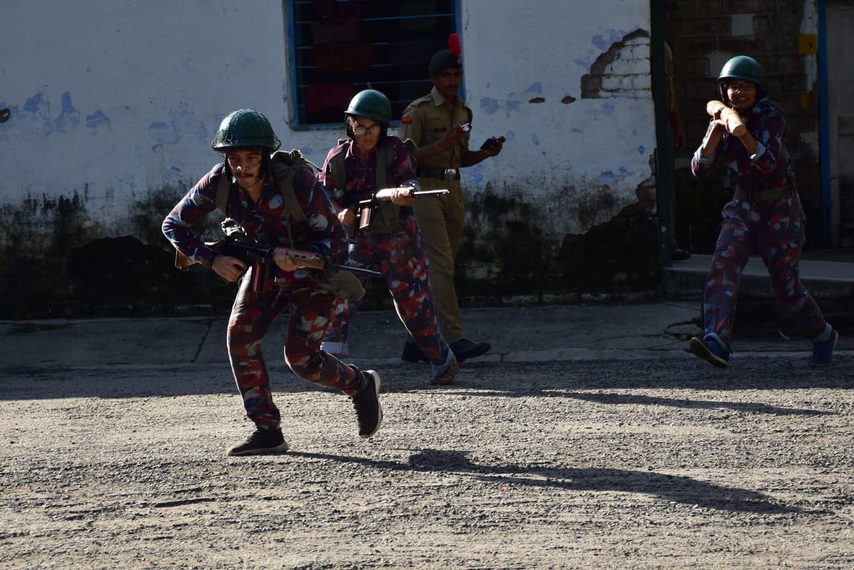 NCC cadets getting ready for Republic Day parade