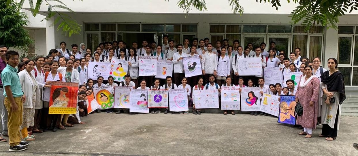 Aware of breastfeeding through poster competition
