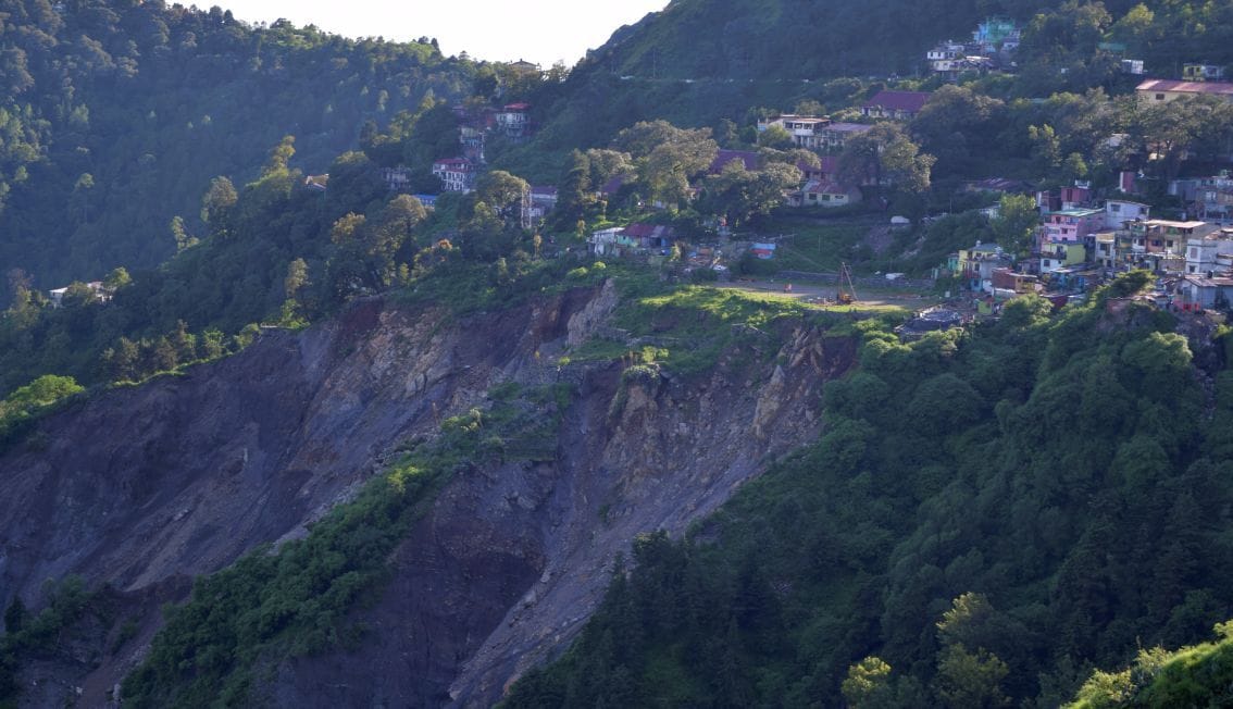 Landslide continues in Ballia drain for one month