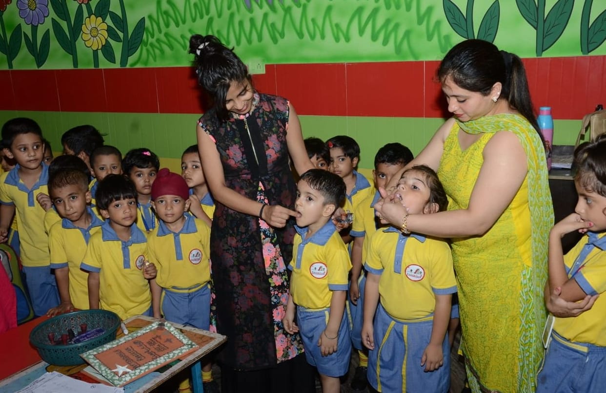 Albendazole fed at schools, madrasas and anganwadi centers
