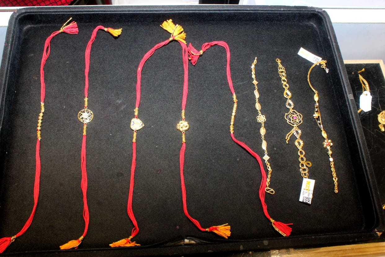 Gold-silver rakhi for valuable brother
