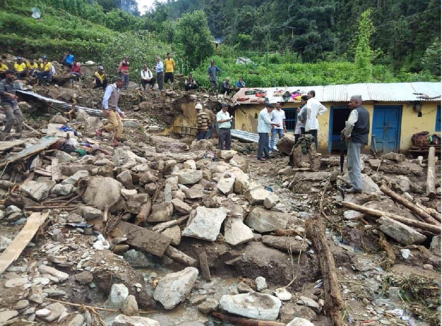Mother And Son died in Cloud Burst and disaster in tehri uttarakhand photos