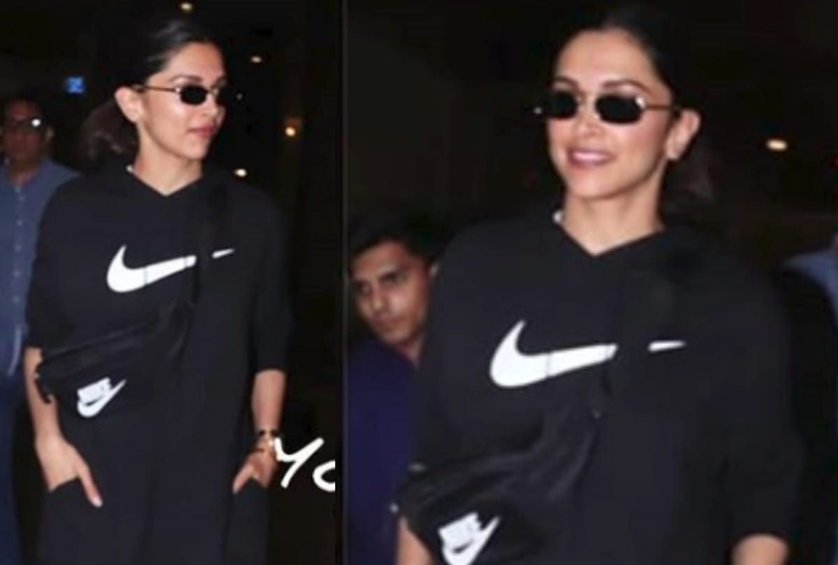 deepika padukone recent airport look in athleisure nike sweatshirt slay