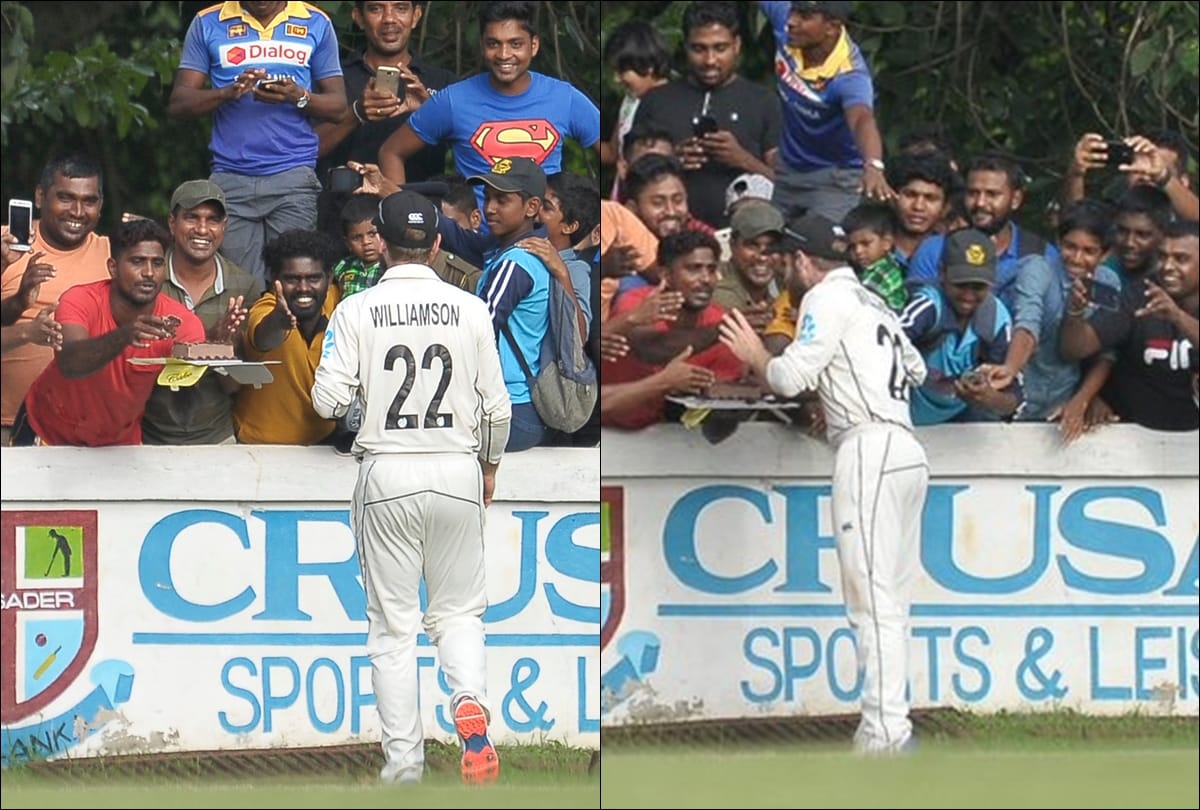 PHOTOS: Kane Williamson Celebrates Birthday Cake Brought By Sri Lanka Fans