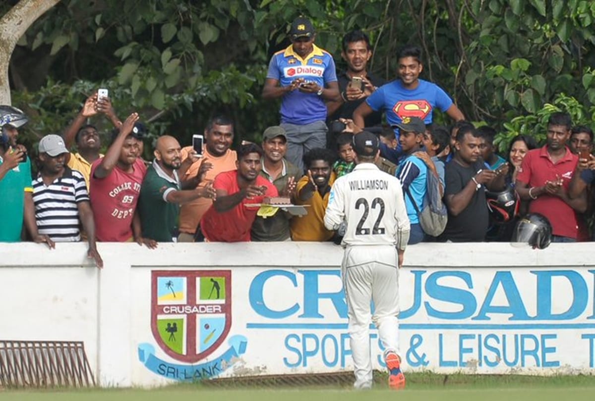 PHOTOS: Kane Williamson Celebrates Birthday Cake Brought By Sri Lanka Fans