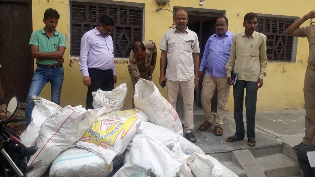 Millions of polythene seized by raiding