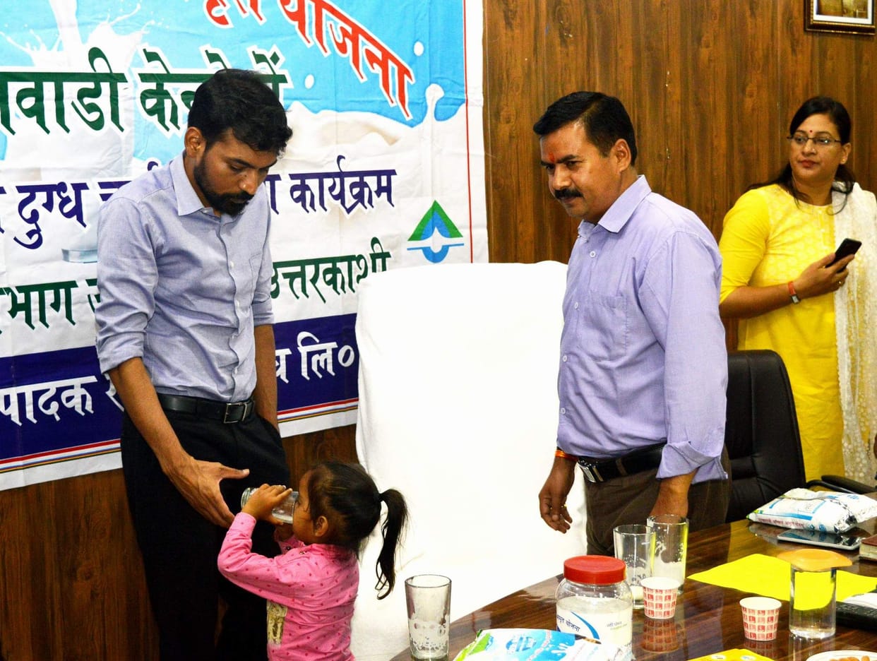 Now in Anganwadi, children will get to drink milk two days a week.