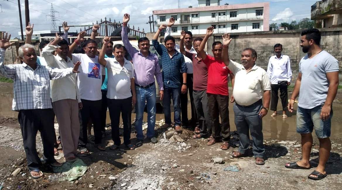 Demonstration, protests by people over water logging