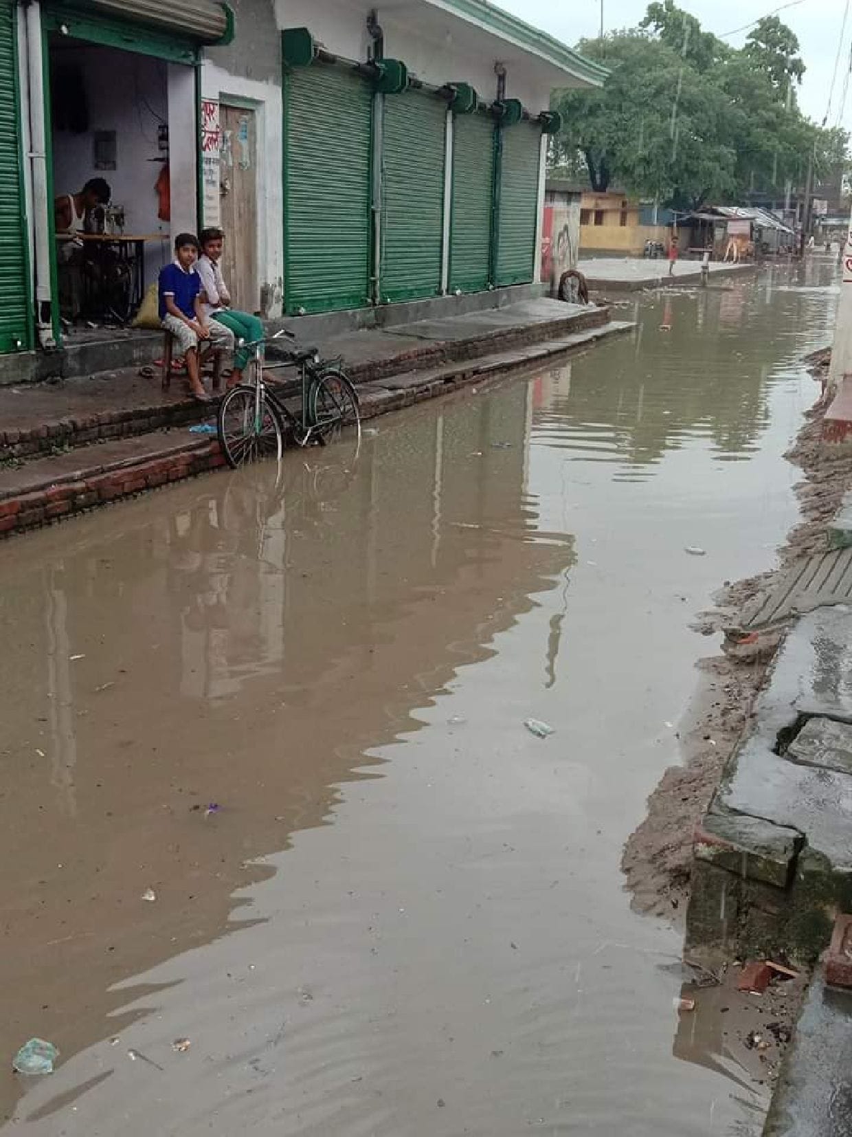 Water logging in Urra market due to rain