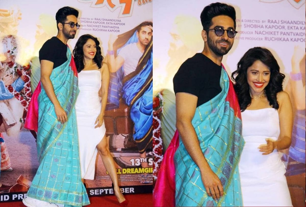 Ayushman Khurana spotted in Saree at Dream Girl Trailer Launch