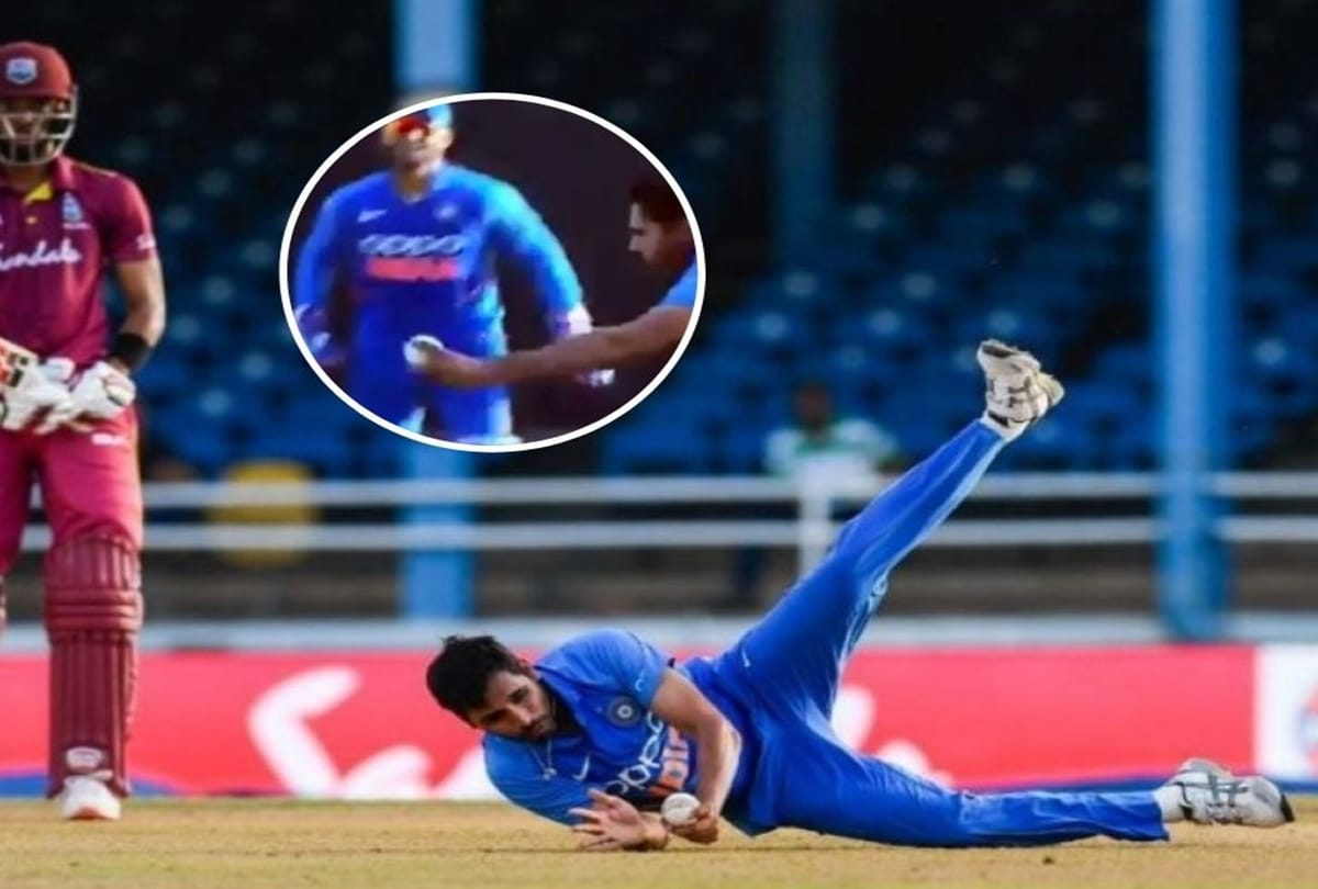 Bhuvneshwar Kumar takes one handed stunner to dismiss Roston Chase