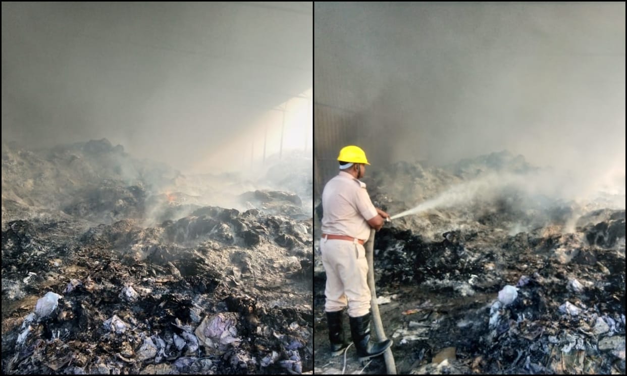 fire in niyamatabad industrial estate Waste paper godown in chandauli