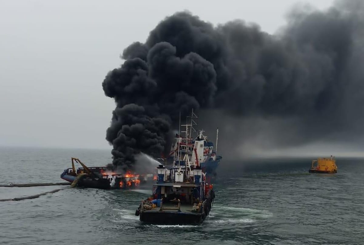 Fire in Offshore Support Vessel Coastal Jaguar Live Updates, 28 crew members rescued