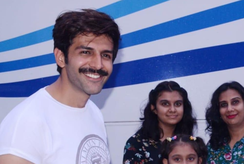 Actor Kartik Aryan's pic on postage stamps.
