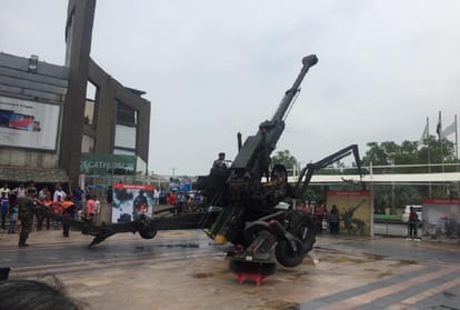 indian army held exhibition of arms and weapons in pacific mall in delhi