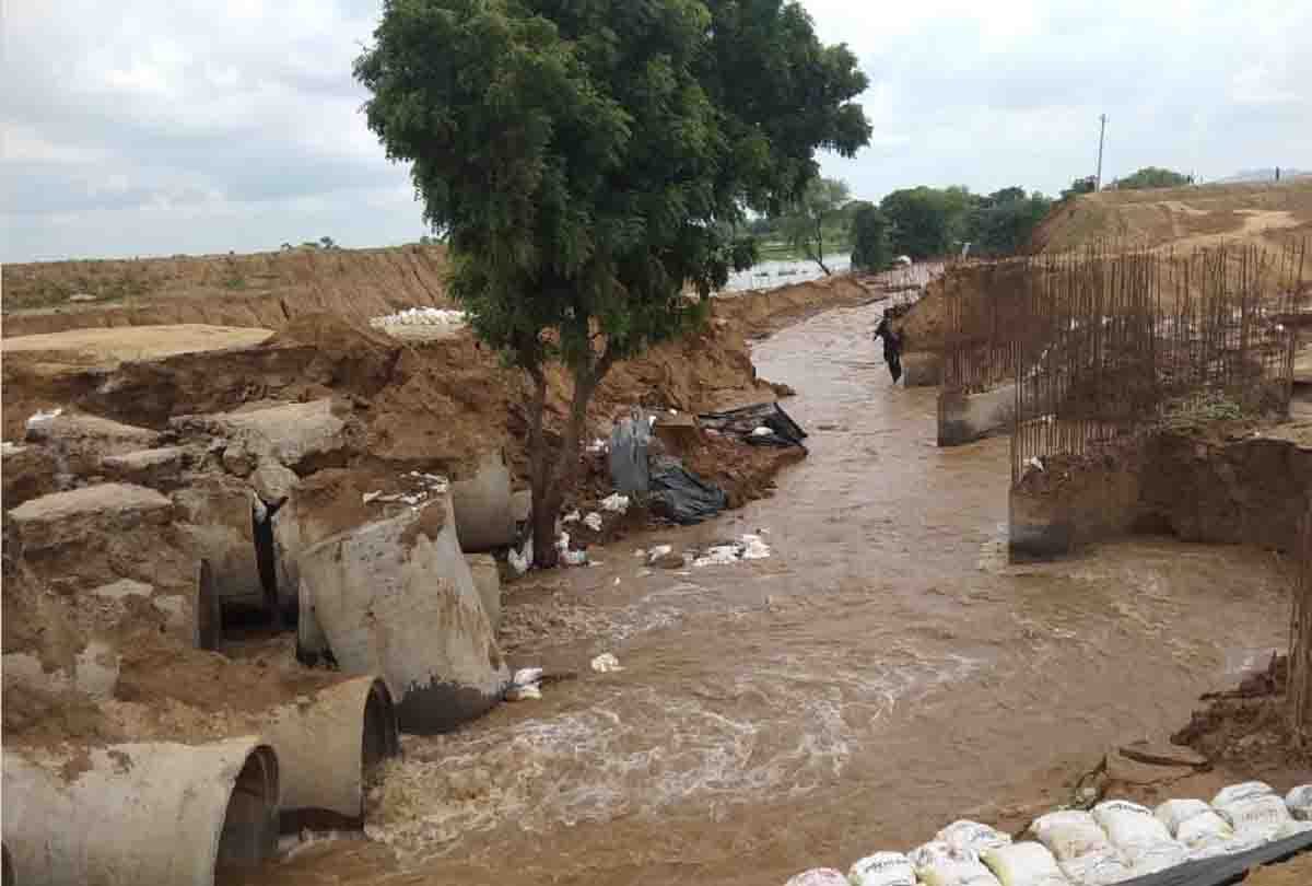 dam broken after releasing water from canal