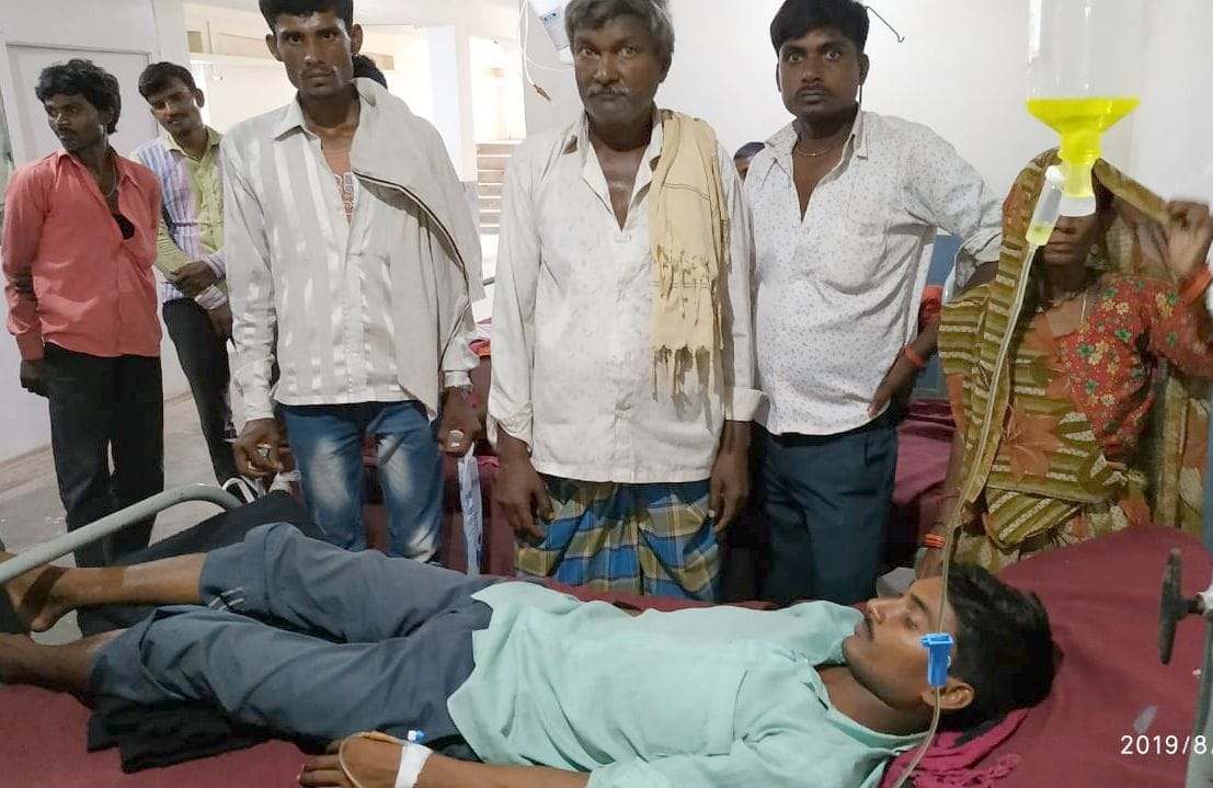 Policemen tied a young man to a tree and beat him