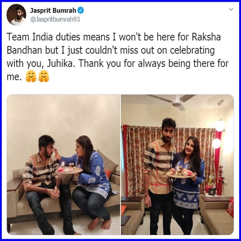 Cricketer Jasprit Bumrah Celebrates Raksha Bandhan Early Due To odi series