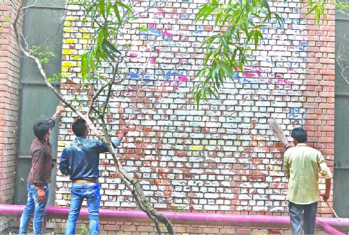jnusu election 2019 iconic wall of jnu painted student protest says slogans were