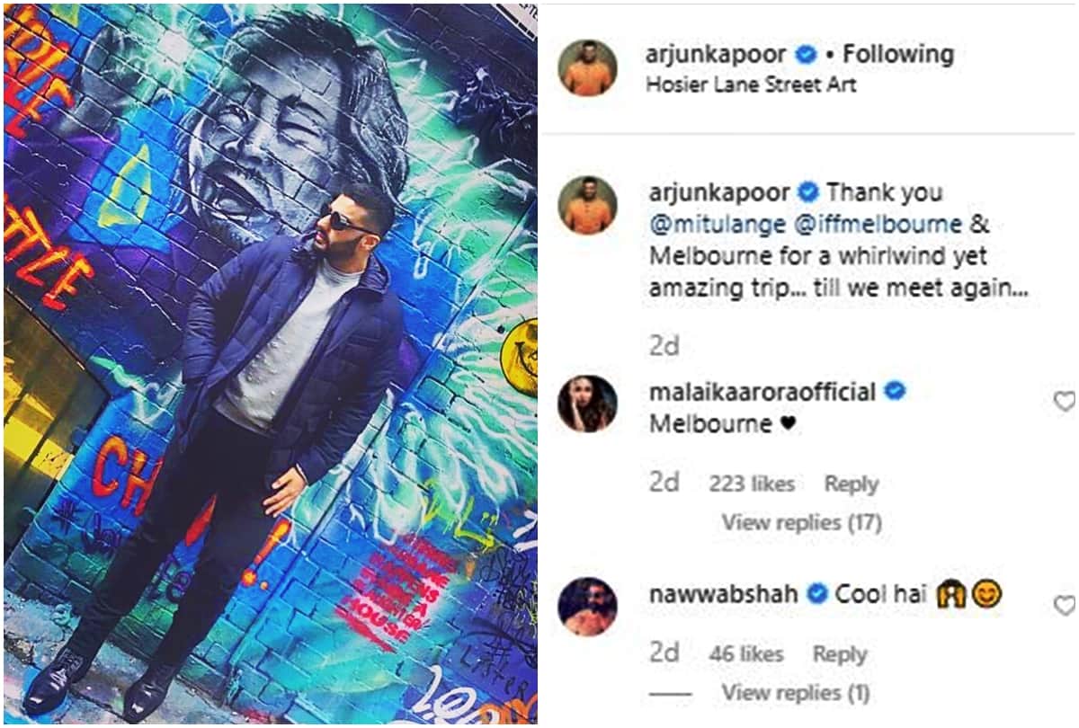 Malaika Arora comment on Arjun Kapoor Melbourne instagram photo