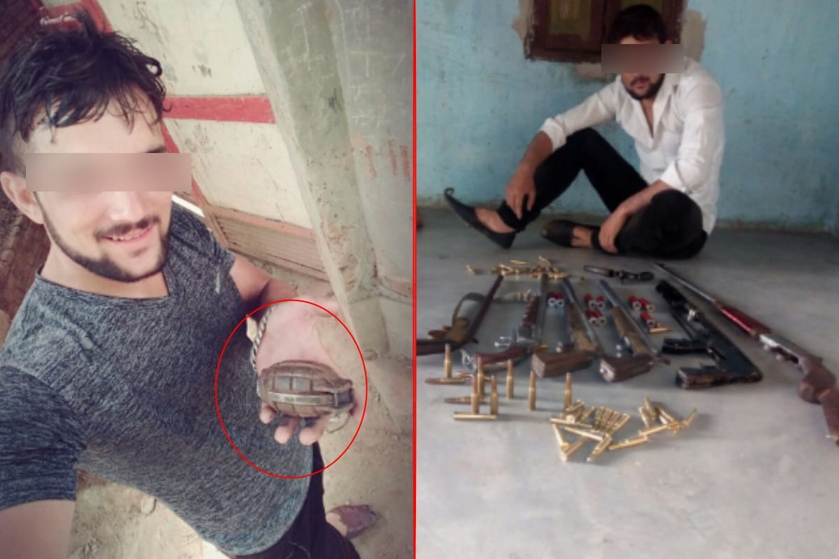 boy with hand grenade and weapons gone viral on social media in Baghpat