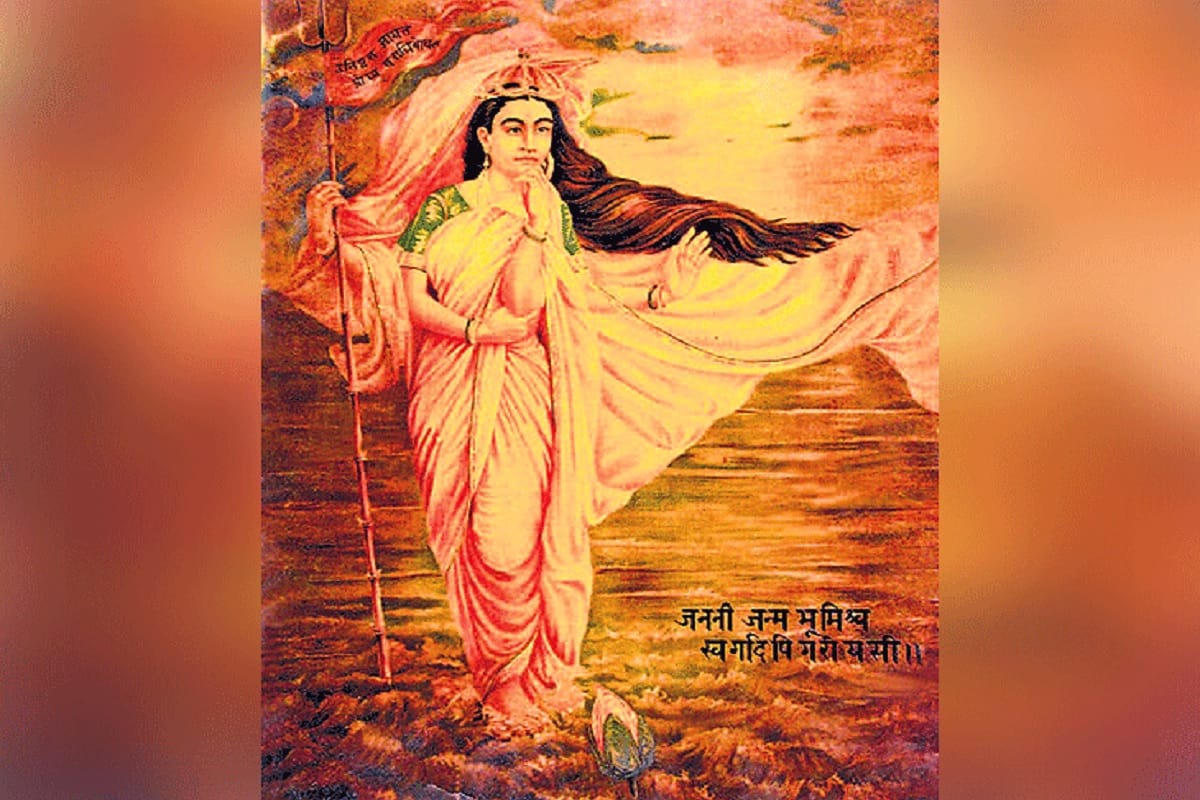 Hind Devi was the first painting of Bharat Mata painted by a teacher Maganlal Sharma