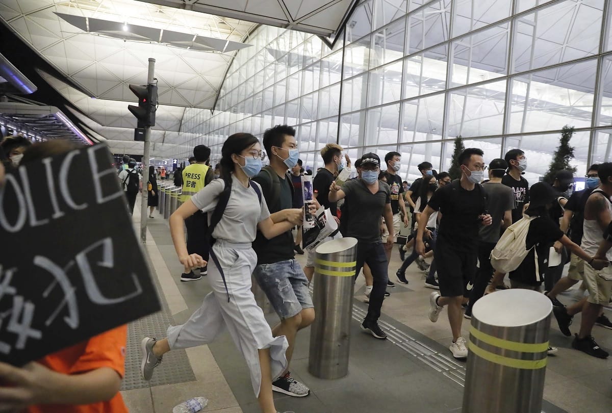 flights canceled due to protest at Hong Kong airport 