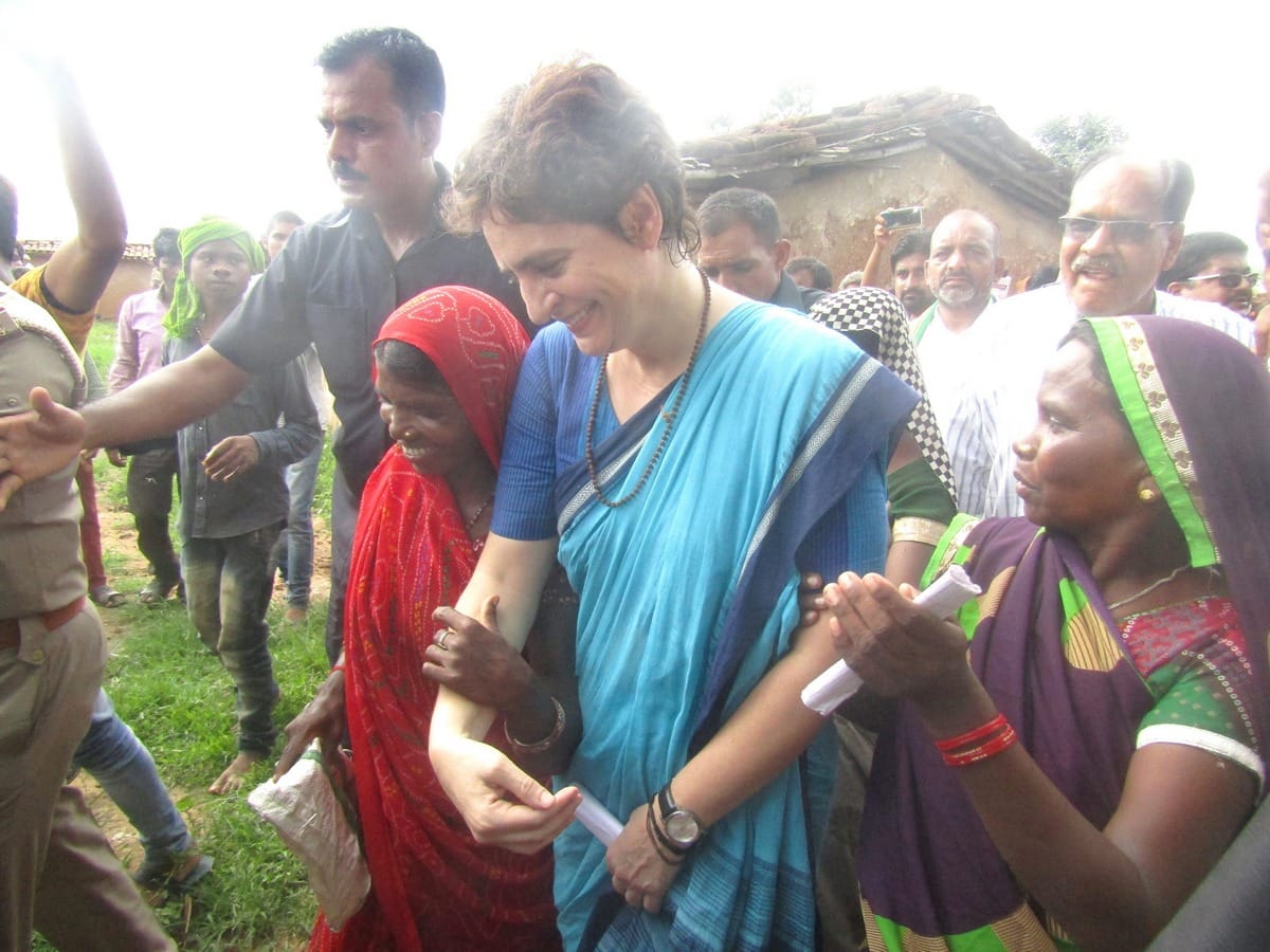priyanka gandhi got Emotional on getting chironji sugar gift in sonbahdra