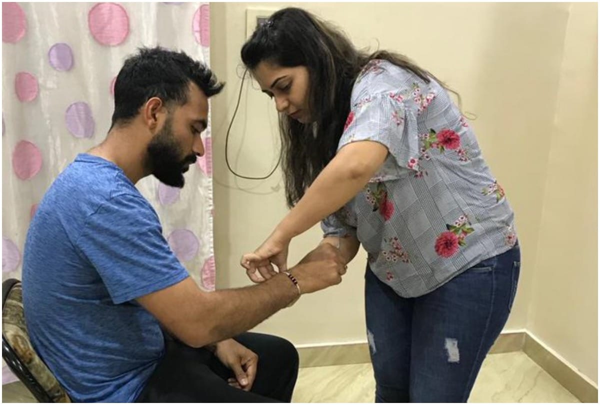 Ajinkya Rahane celebrated raksha bandhan before leaving for West Indies
