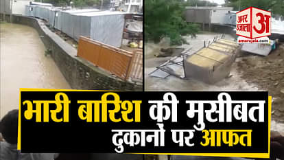Temporary shops washed away due to increased water level in MP’s Neemuch